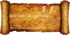 Békési János névjegykártya