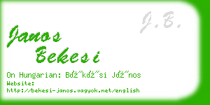 janos bekesi business card